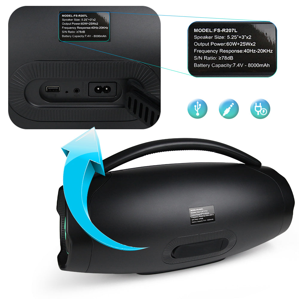 Bocina Bluetooth, contra agua 110W 8000mAh FOL FS-R207L - Imagen 6