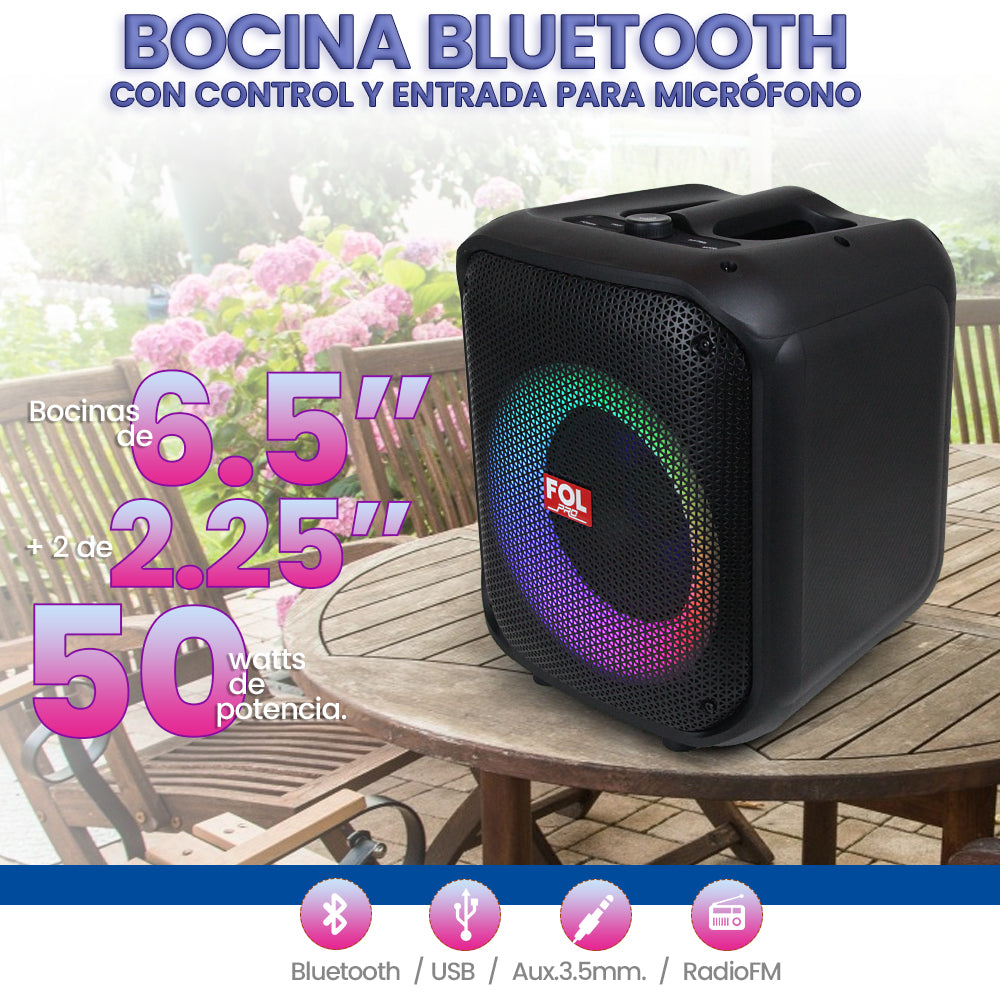 Bocina Bluetooth 50W 2000mAh TWS FOL FS-L1206 - Imagen 8