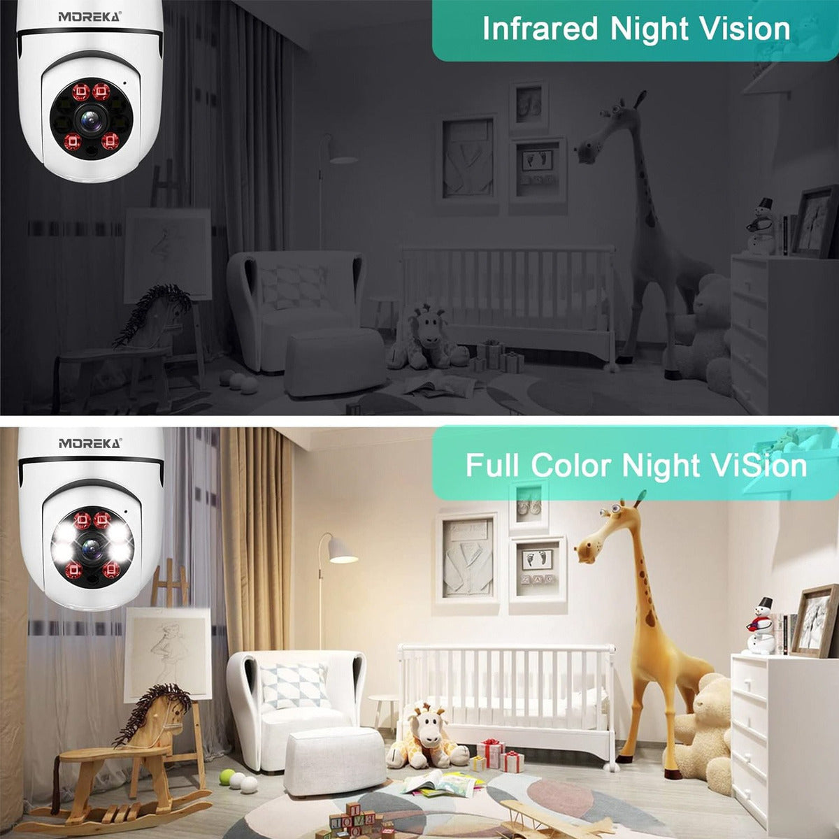 Cámara foco IP 360° Wifi 2mp Visión Nocturna 1080p Jk-001 - Imagen 5