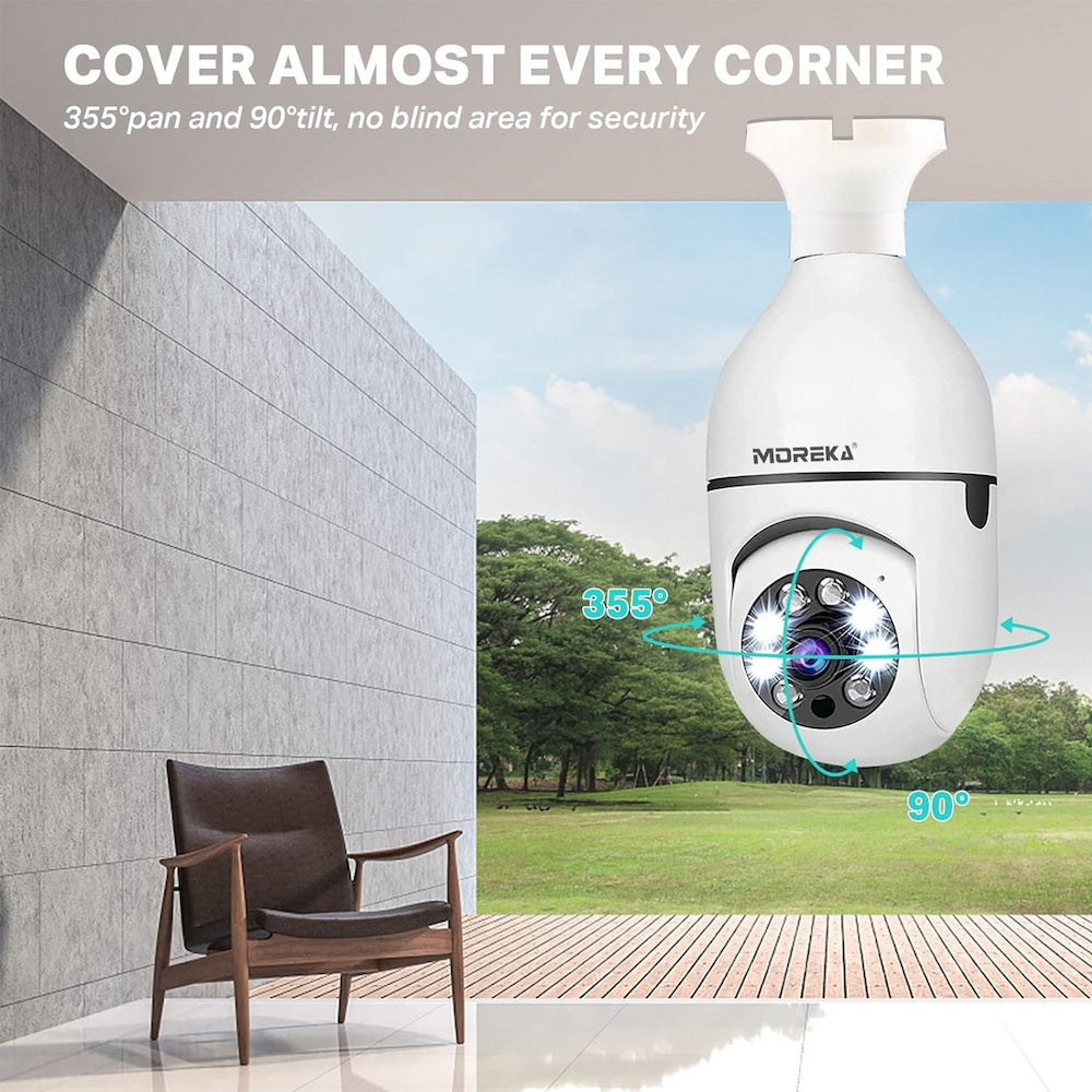Cámara foco IP 360° Wifi 2mp Visión Nocturna 1080p Jk-001 - Imagen 6