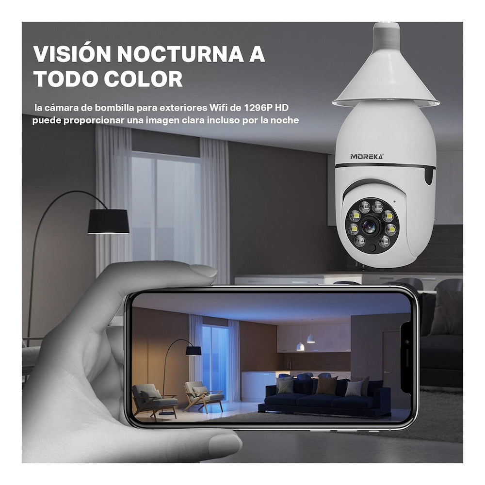Cámara foco IP 360° Wifi 2mp Visión Nocturna 1080p Jk-001 - Imagen 7