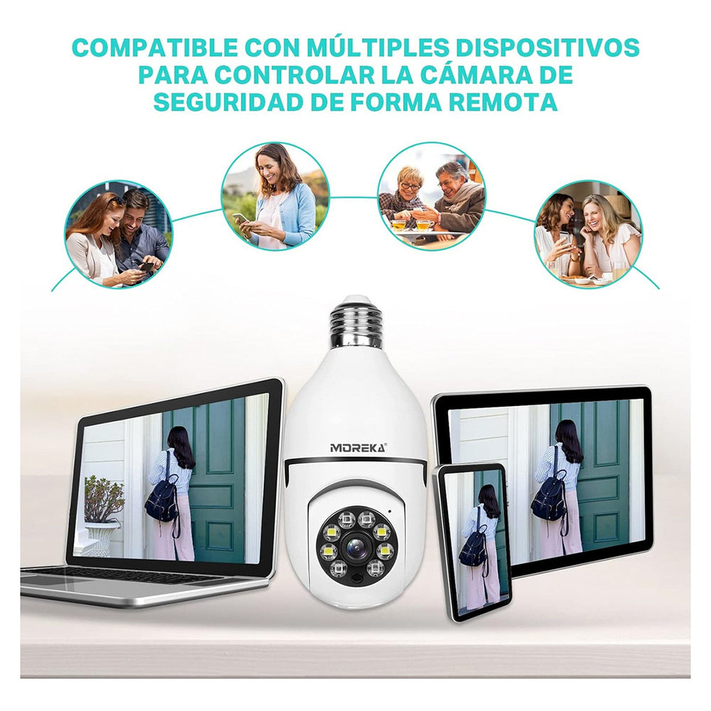 Cámara foco IP 360° Wifi 2mp Visión Nocturna 1080p Jk-001 - Imagen 8