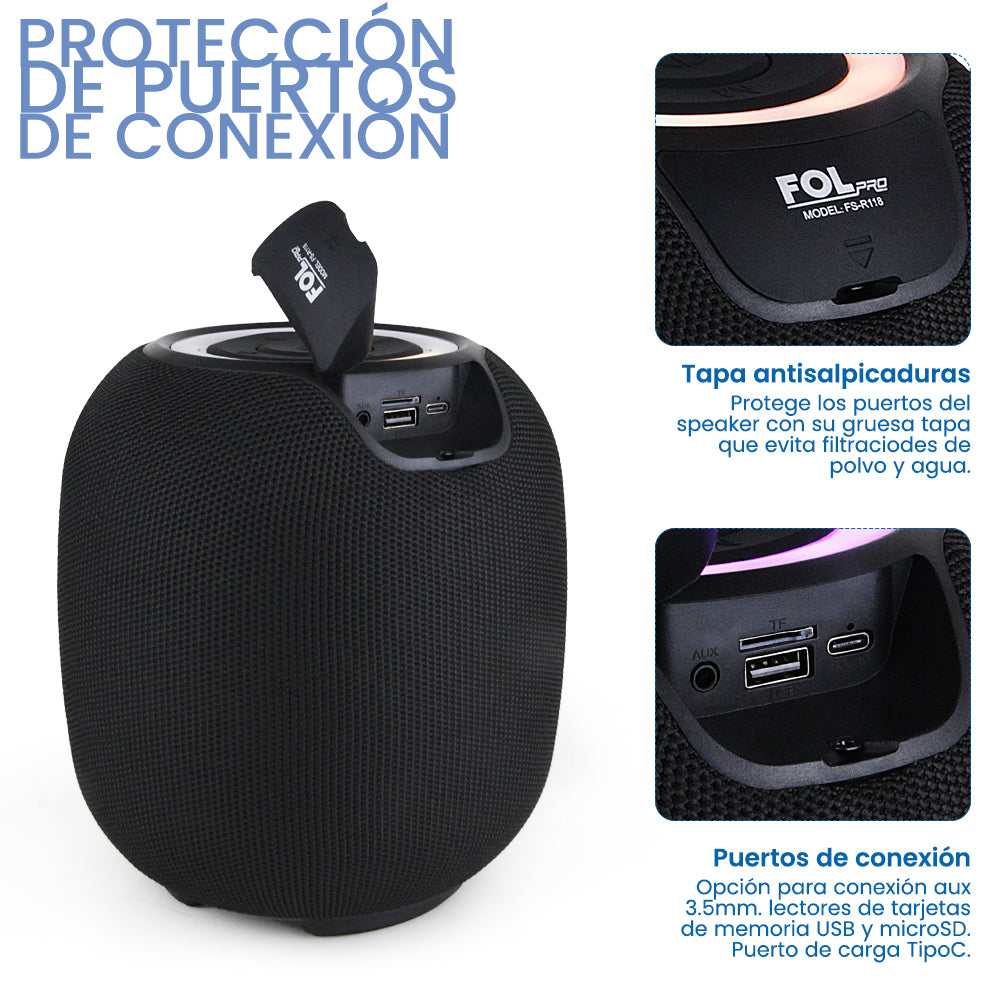 Bocina Bluetooth 18W 2200mAhh TWS FOL FS-R118 - Imagen 4