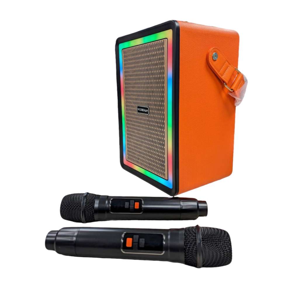 Bocina Karaoke Bluetooth FM dual microfonos RGB Moreka A16 - Imagen 8