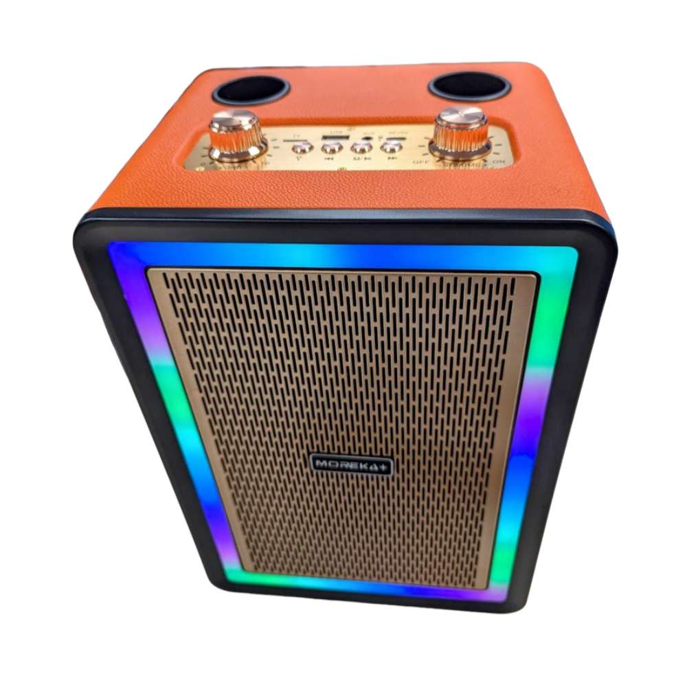 Bocina Karaoke Bluetooth FM dual microfonos RGB Moreka A16 - Imagen 9