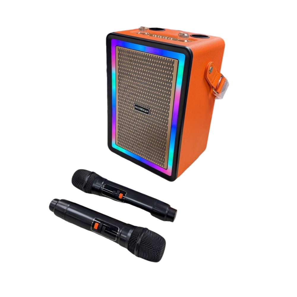 Bocina Karaoke Bluetooth FM dual microfonos RGB Moreka A16 - Imagen 10