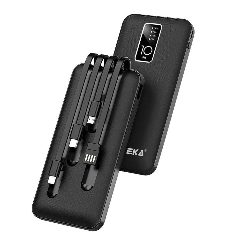 Power Bank Moreka K050 10000 cables C USB AM Lightning y Micro USB