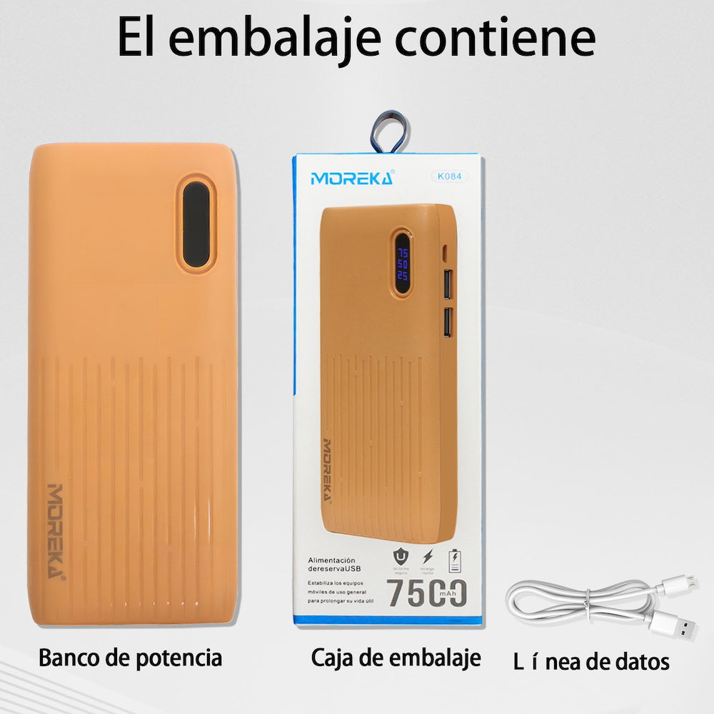 Power Bank Moreka K084 7500 mAh 2 USB, V8 - Imagen 3