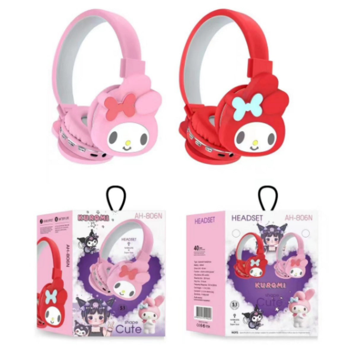 Audífonos Diadema Bluetooth My Melody Sanrio Inalámbrico Plegable - Imagen 2