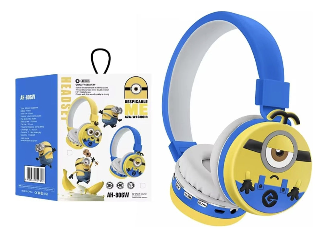 Audífonos Diadema Bluetooth Minions Inalámbrico Plegable - Imagen 5