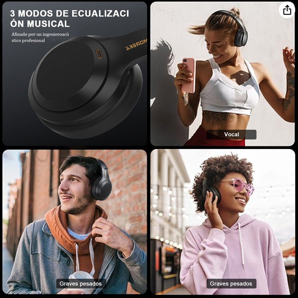 Audífonos Bluetooth V5.4 Moreka BL016 200mAh 40mm Cancelación de Ruido (copia) - Imagen 6