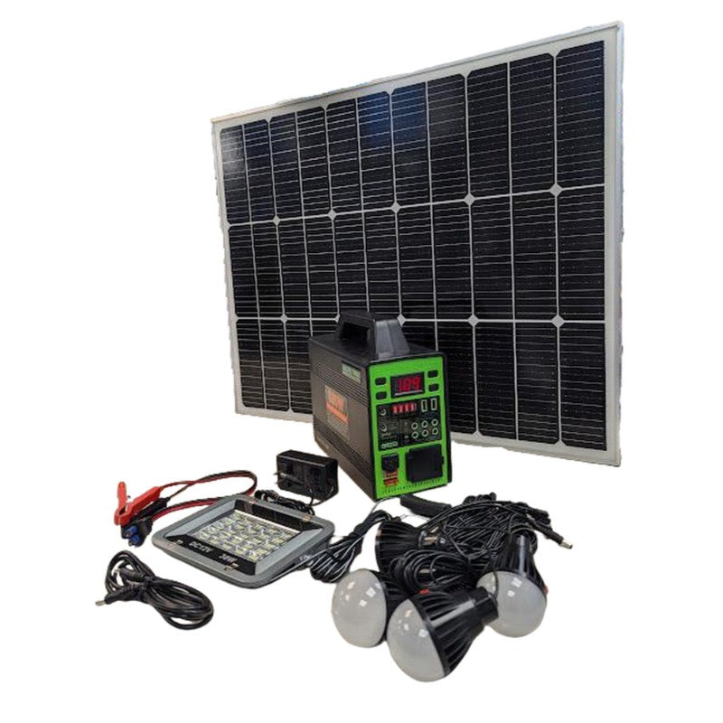 Generador Solar Greate Green Life de 350 Vatios panel solar 16v 75w reflector, bocina 4 bombillas - Imagen 4