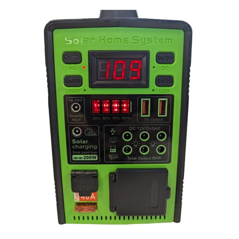 Generador Solar Greate Green Life de 350 Vatios panel solar 16v 75w reflector, bocina 4 bombillas - Imagen 8