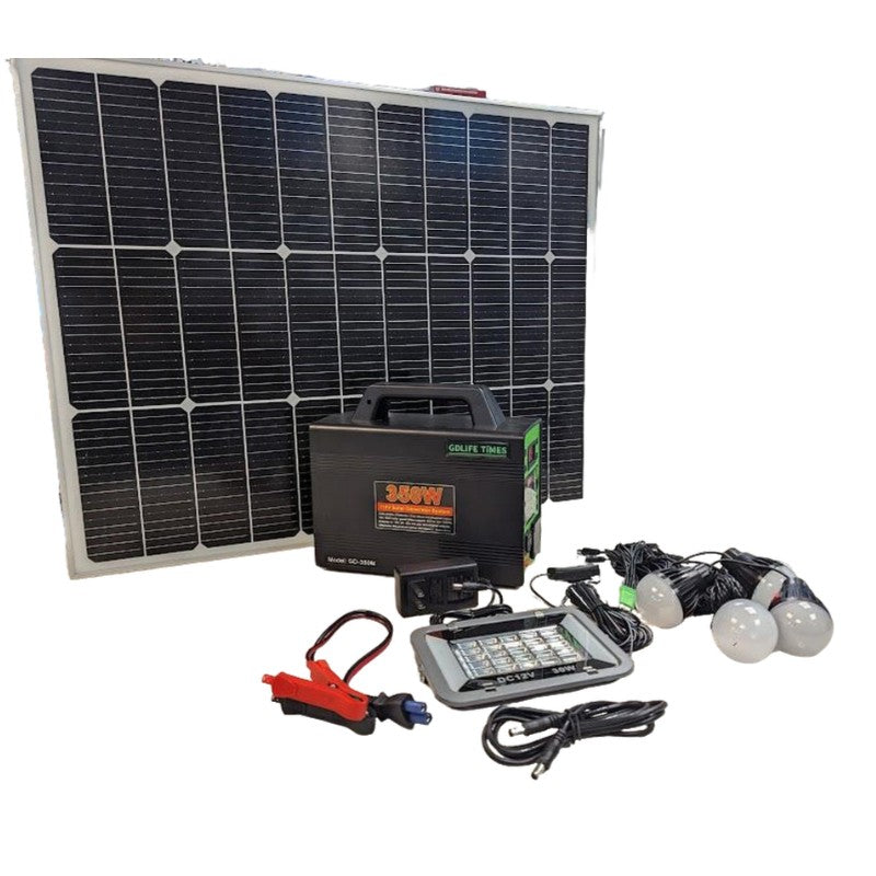 Generador Solar Greate Green Life de 350 Vatios panel solar 16v 75w reflector, bocina 4 bombillas - Imagen 9
