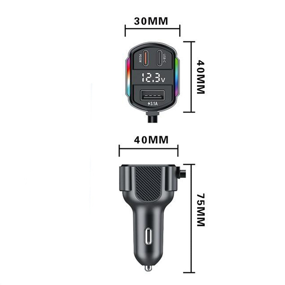 Cargador De Carro Moreka CP0071 Plug In 30W USB-C PD y USB QC3.0 con cables V8 y C - Imagen 11