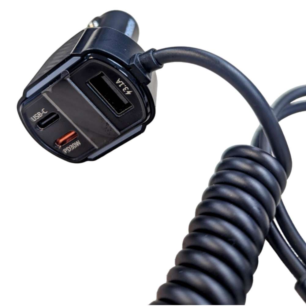 Cargador De Carro Moreka CP0071 Plug In 30W USB-C PD y USB QC3.0 con cables V8 y C - Imagen 10