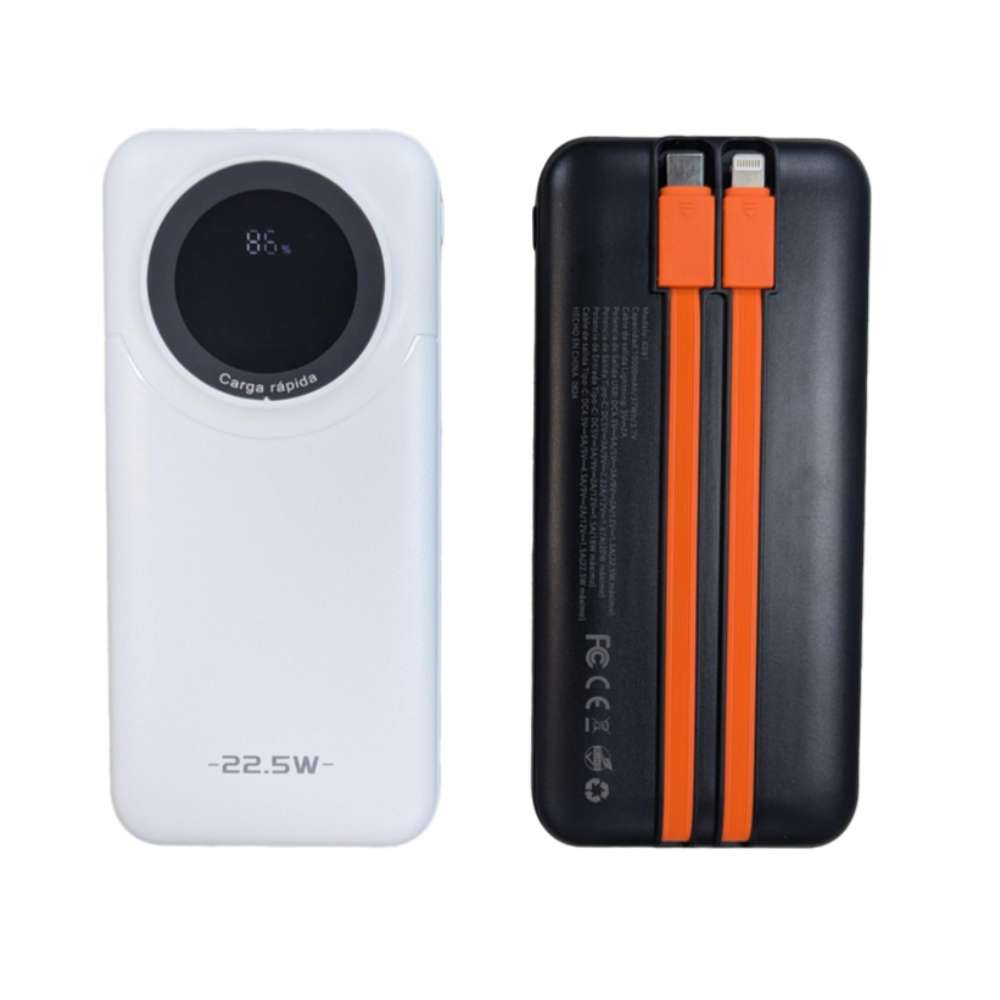 Power Bank Moreka K081 10000 mAh 22.5W cables IP y C - Imagen 1