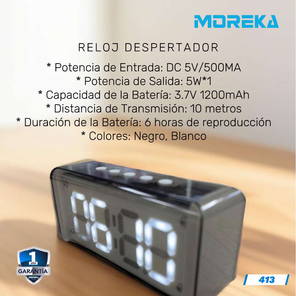 Bocina reloj 5W 3.7V 1200mAh Moreka 413 - Imagen 5