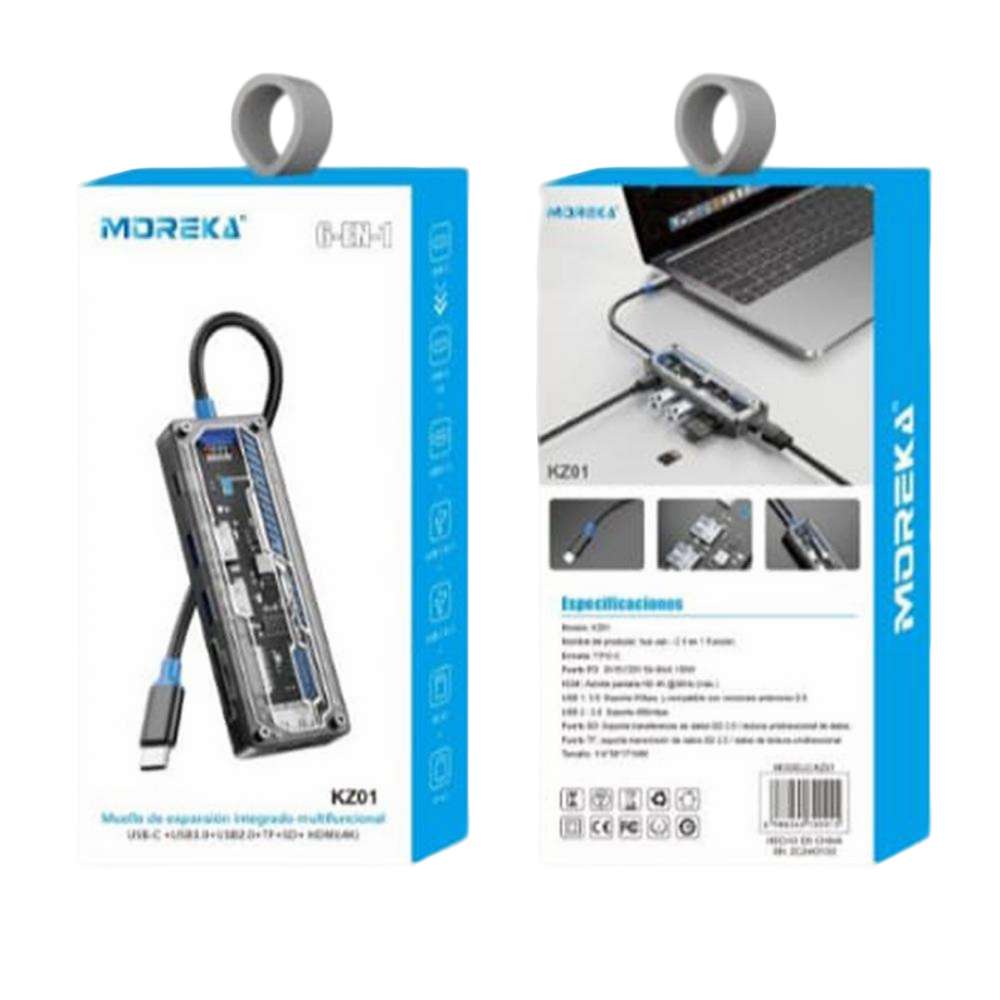 HUB Multipuertos Moreka USB C 6 en 1 Moreka KZ01 - Imagen 6