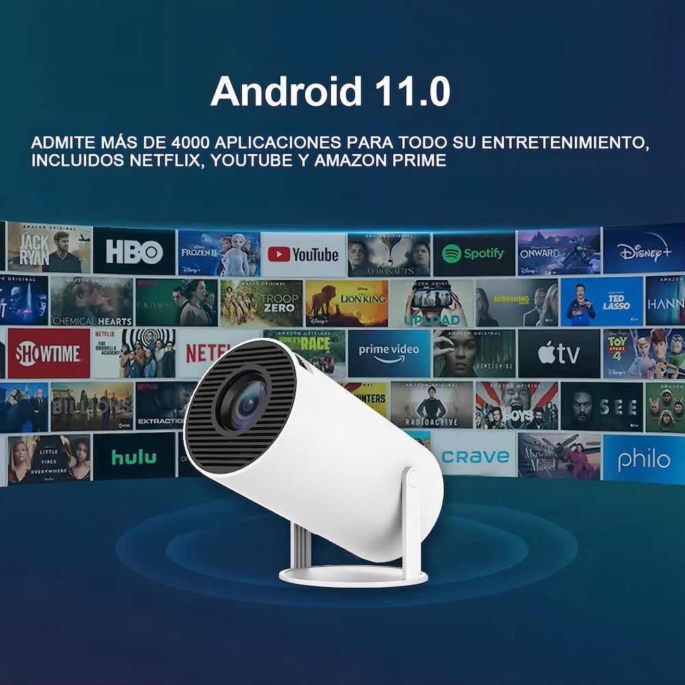 Proyector Profesional Android 4k Hd Wifi Smart Tv Portatil Bluetooth 110v/220v YH300 - Imagen 2