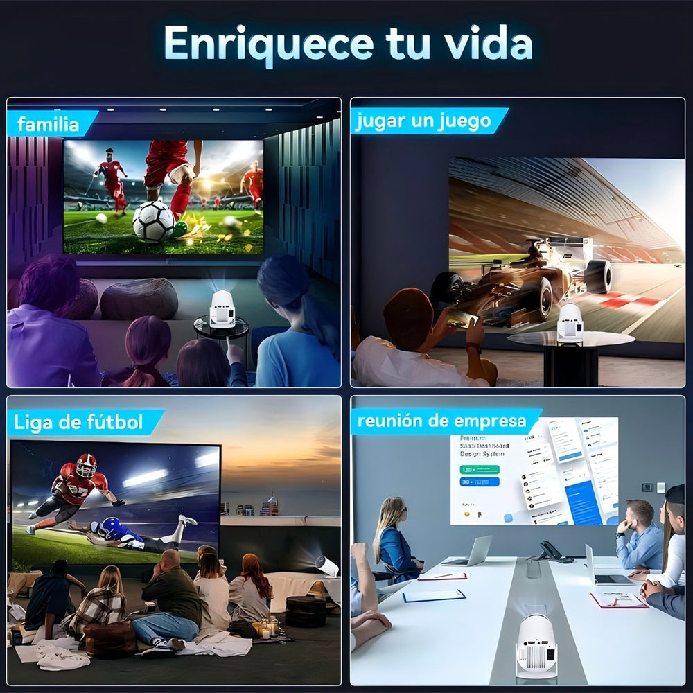 Proyector Profesional Android 4k Hd Wifi Smart Tv Portatil Bluetooth 110v/220v YH300 - Imagen 12