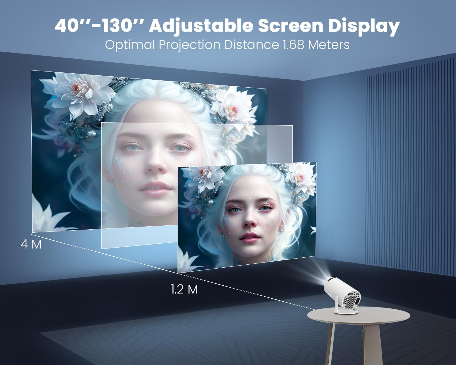 Proyector Profesional Android 4k Hd Wifi Smart Tv Portatil Bluetooth 110v/220v YH300 - Imagen 7