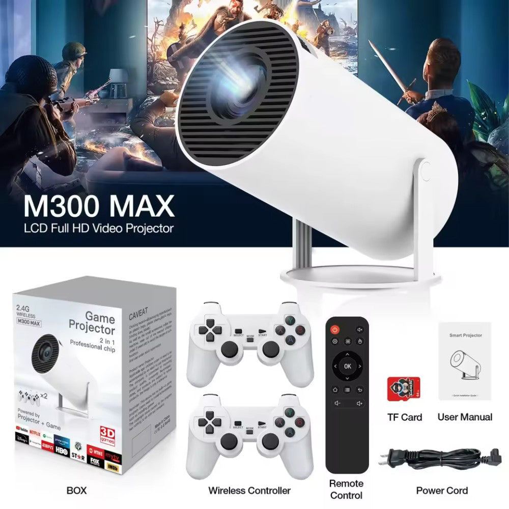 Proyector Android 4k Hd Wifi Smart Tv Videojuegos Portatil M300 MAX - Imagen 2