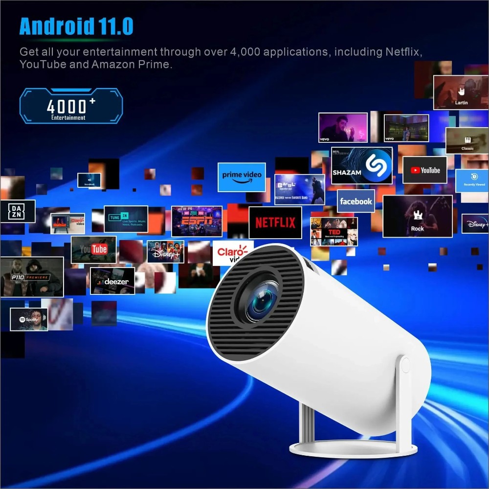 Proyector Android 4k Hd Wifi Smart Tv Videojuegos Portatil M300 MAX - Imagen 3