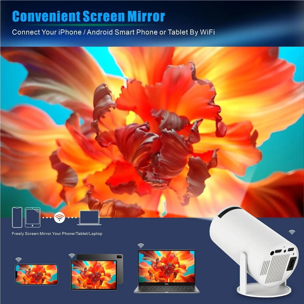 Proyector Android 4k Hd Wifi Smart Tv Videojuegos Portatil M300 MAX - Imagen 7
