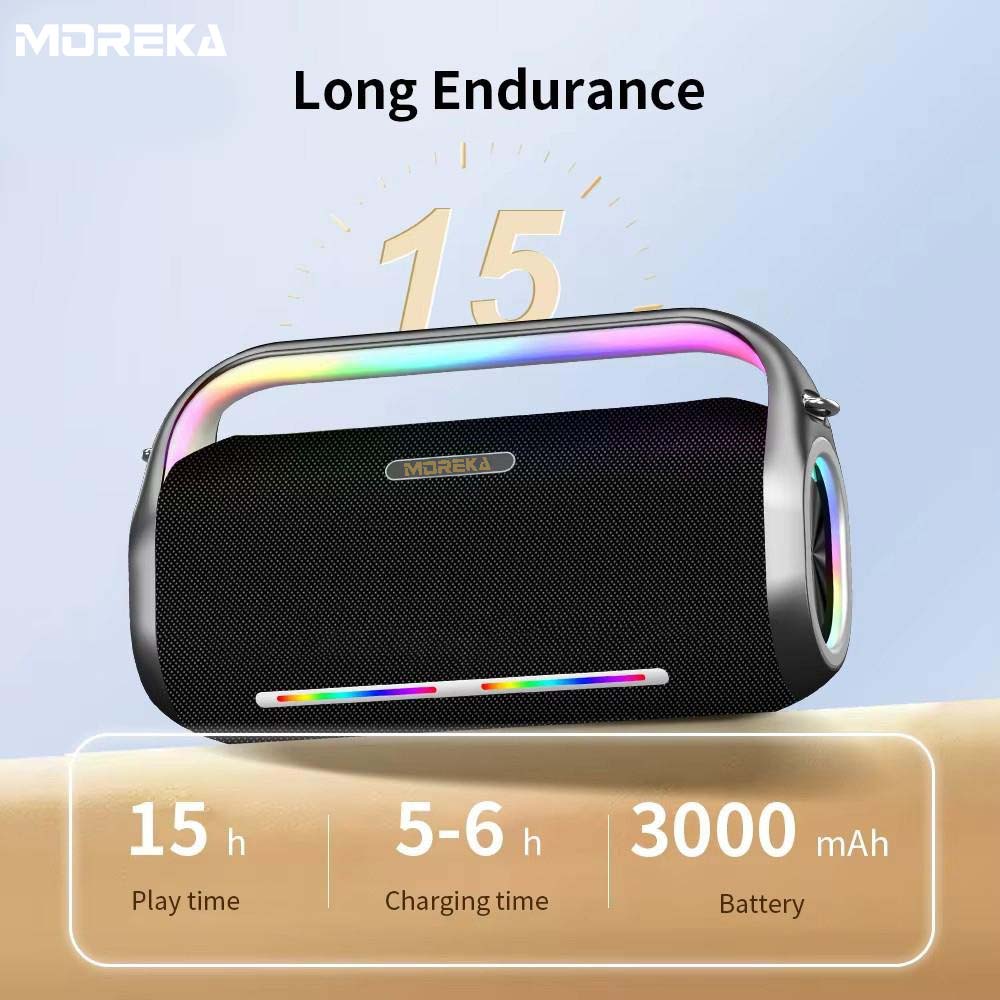 Bocina Moreka A34 400W 3000mAh 12 hrs de bateria Bluetooth, Contra Agua IPX5 - Imagen 8