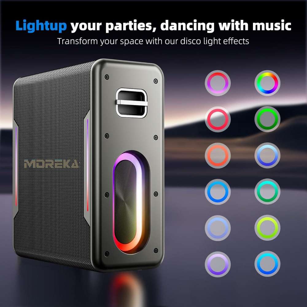 Bocina Moreka A29 80W 6000mAh 5-6 hrs de bateria Bluetooth, Contra Agua IPX5 - Imagen 6