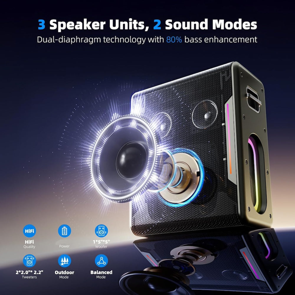 Bocina Moreka A29 80W 6000mAh 5-6 hrs de bateria Bluetooth, Contra Agua IPX5 - Imagen 8