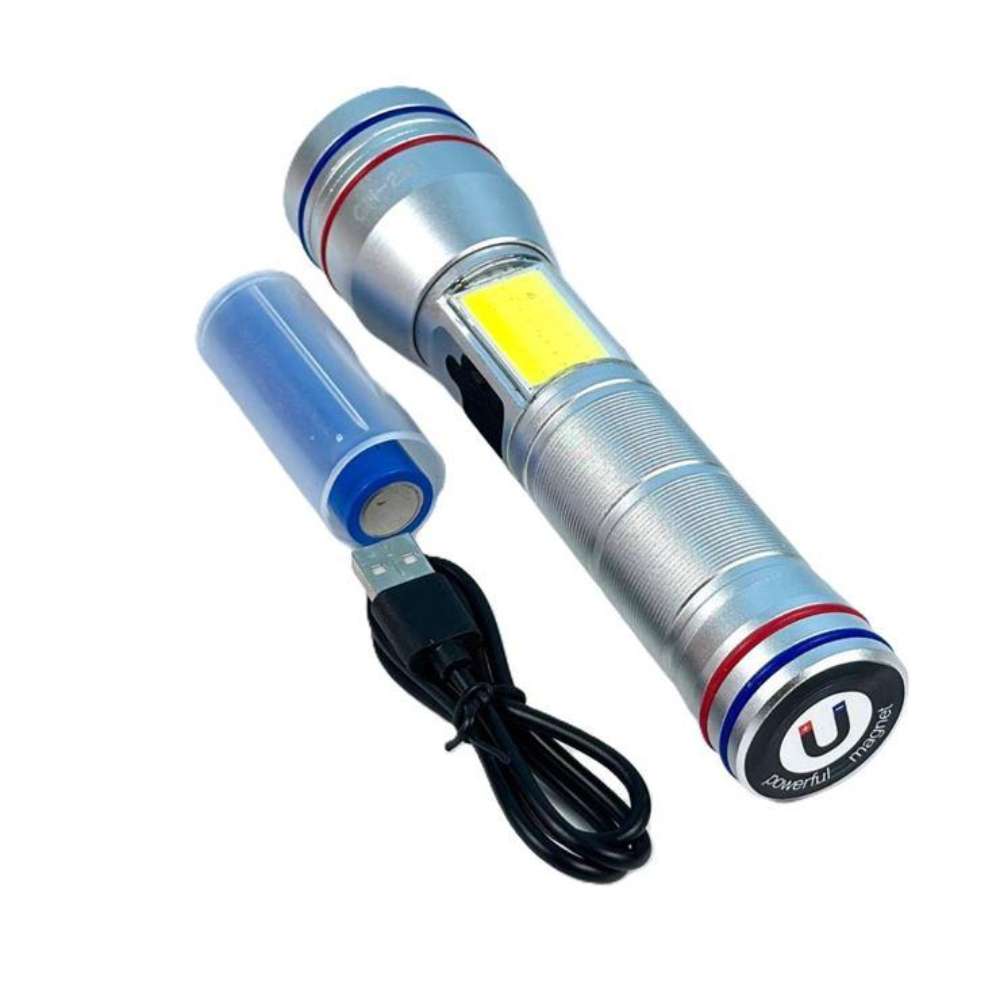 Linterna tactica metalica recargable con iman 7 modos diferentes de luz led Moreka MT-T016 - Imagen 2