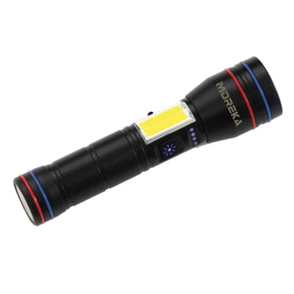 Linterna tactica metalica recargable con iman 7 modos diferentes de luz led Moreka MT-T016 - Imagen 5
