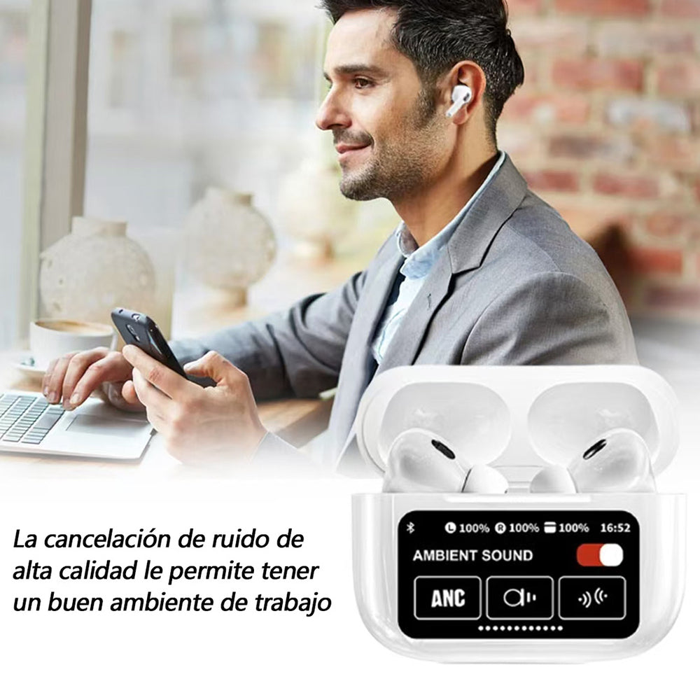 Audífonos Bluetooth Anc A9pro Cancelación Ruido Lcd Táctil - Imagen 5
