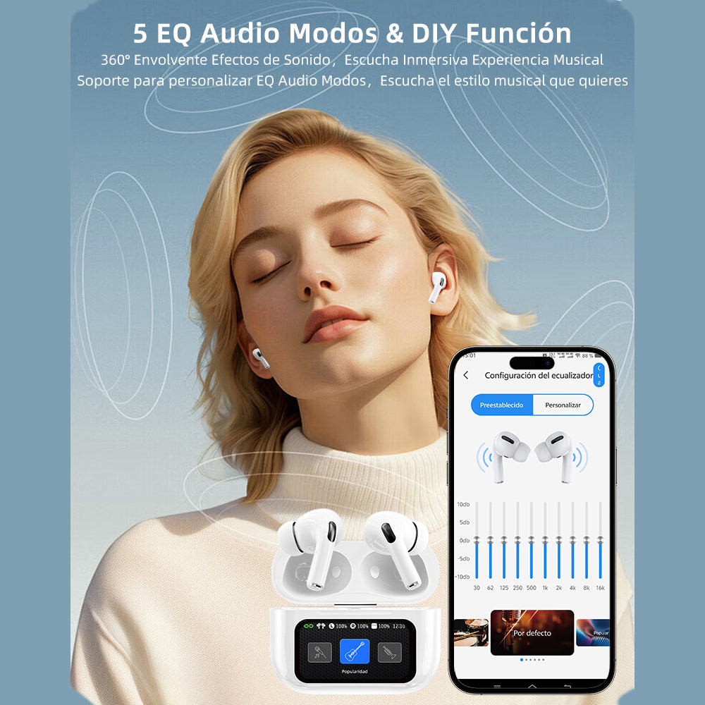 Audífonos Bluetooth Anc A9pro Cancelación Ruido Lcd Táctil - Imagen 9