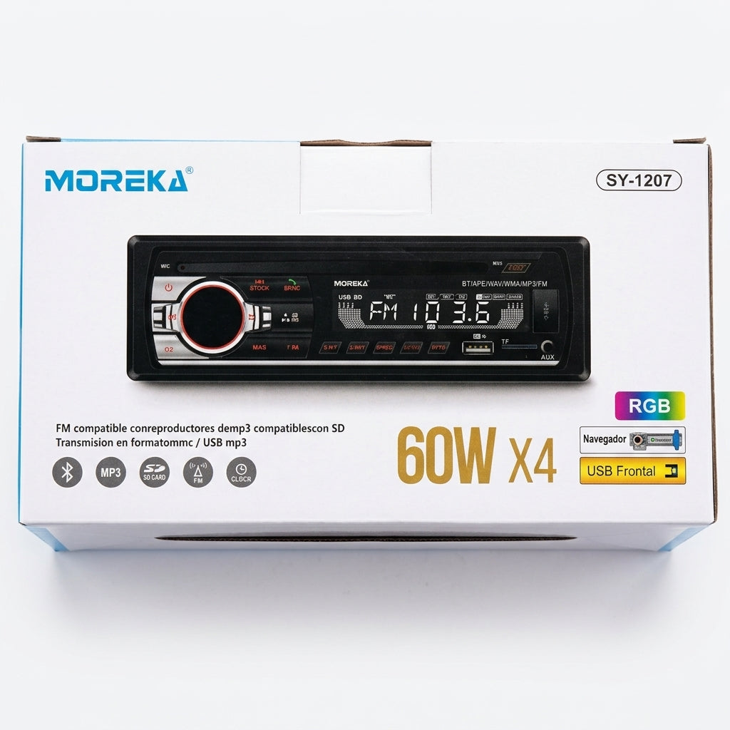 Reproductor de Radio USB SD MP3 Moreka SY-1207 RGB - Imagen 3