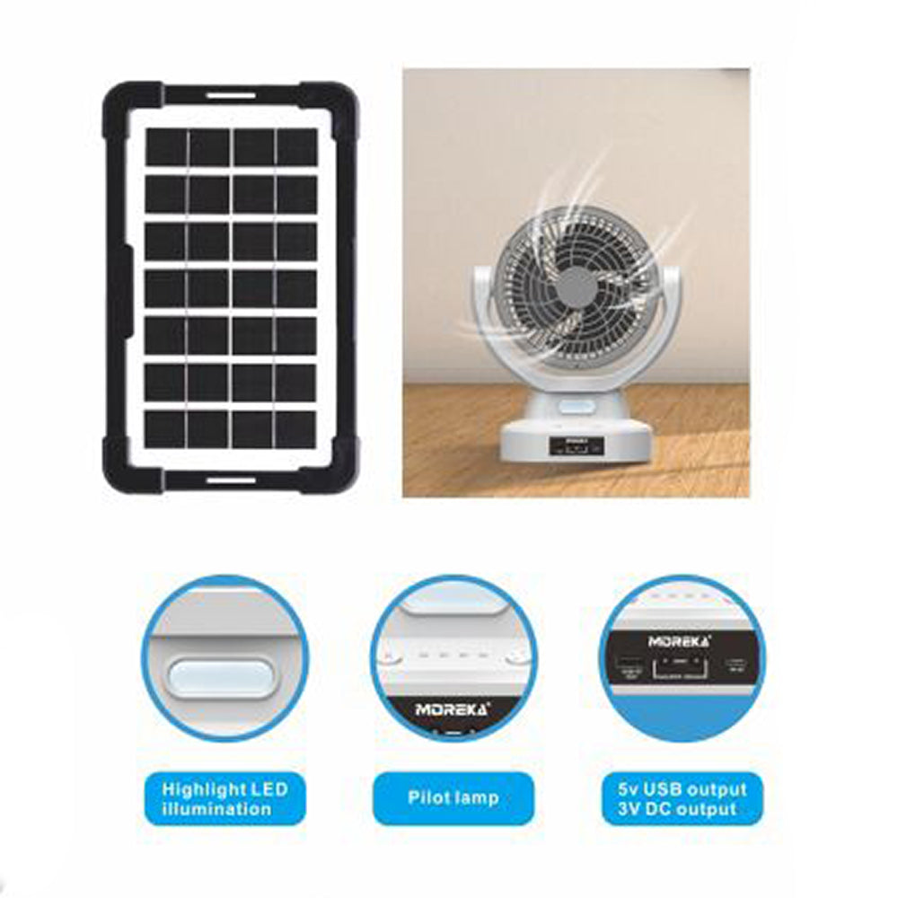 Ventilador Solar Recargable 9