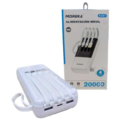Power Bank Moreka K087 20000 mAh 74W 4 entredas 4 salidas - Imagen 7
