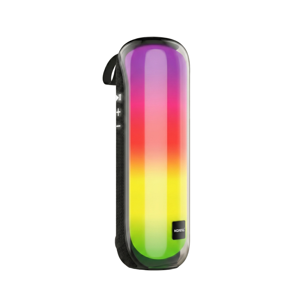 Bocina Moreka 408 14W (2 x 7W) 3000mAh Batería Bluetooth V5.3 IPX5 Resistente al Agua Luz RGB Micrófono Incorporado Radio FM - Imagen 1