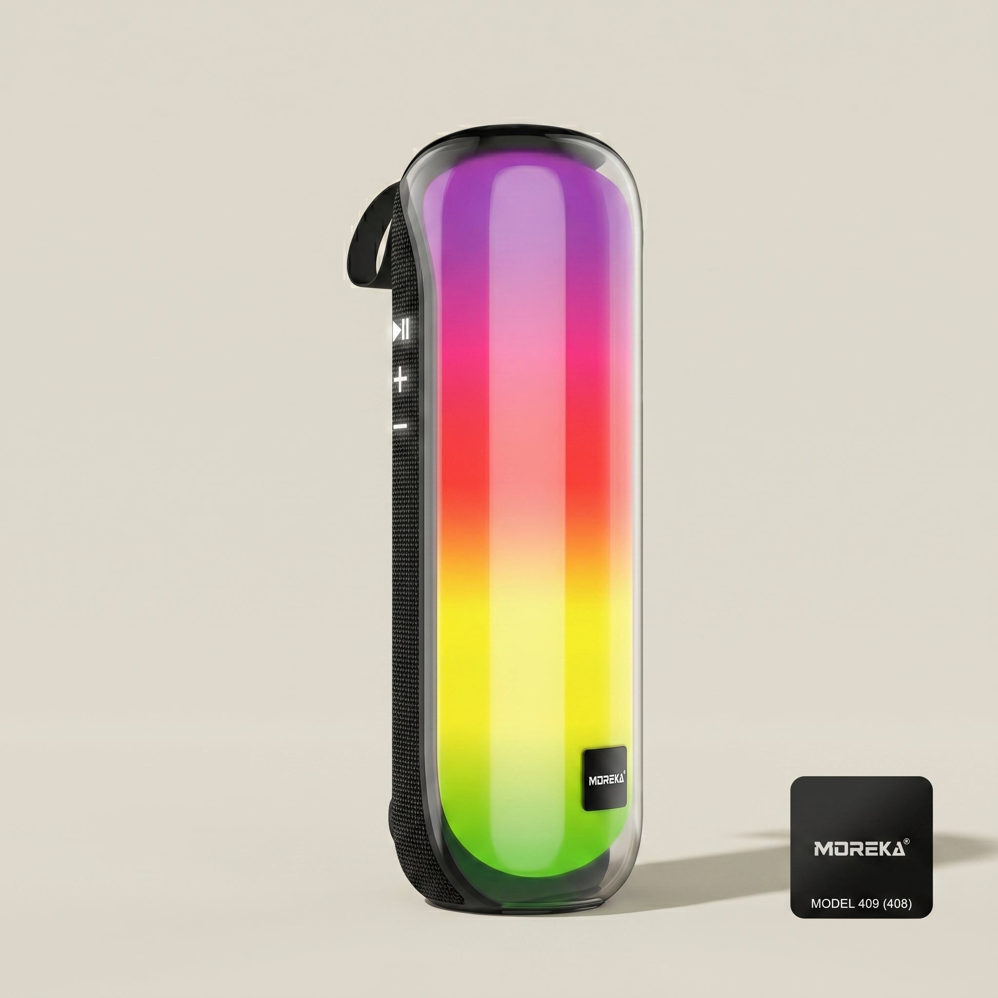 Bocina Moreka 408 14W (2 x 7W) 3000mAh Batería Bluetooth V5.3 IPX5 Resistente al Agua Luz RGB Micrófono Incorporado Radio FM - Imagen 7