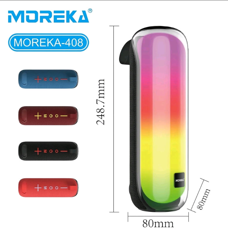 Bocina Moreka 408 14W (2 x 7W) 3000mAh Batería Bluetooth V5.3 IPX5 Resistente al Agua Luz RGB Micrófono Incorporado Radio FM - Imagen 8