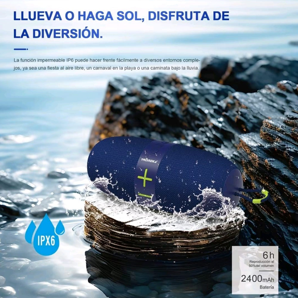 Bocina Bluetooth Moreka 421 10W 2400mAh TF Card Radio FM Resistente al agua IPX6 - Imagen 2