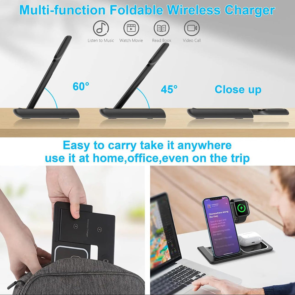 Estación de Carga Inalámbrica 3 en 1 compatible con apple modelo x455 - Imagen 6
