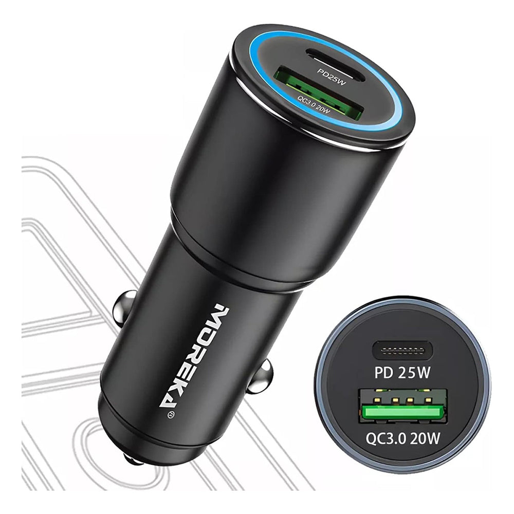 Cargador De Carro Moreka CP0079 Plug In 45W USB C - Imagen 2