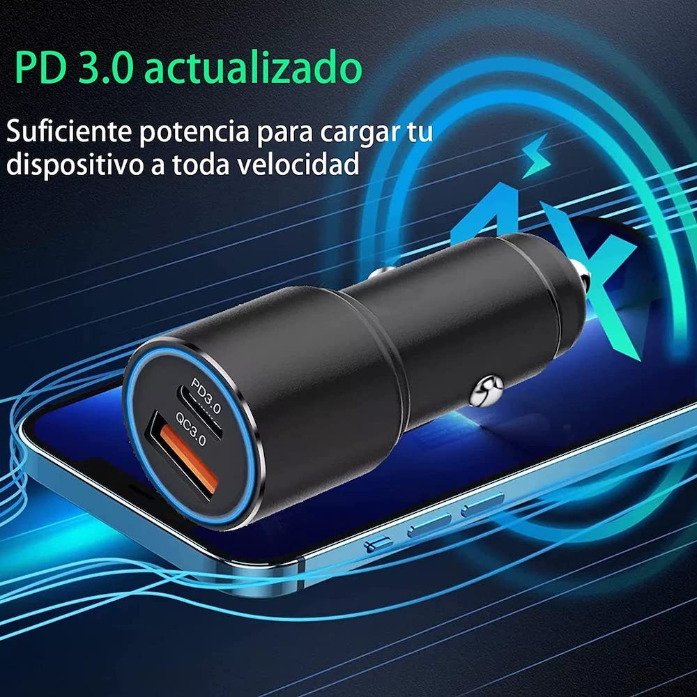Cargador De Carro Moreka CP0079 Plug In 45W USB C - Imagen 3