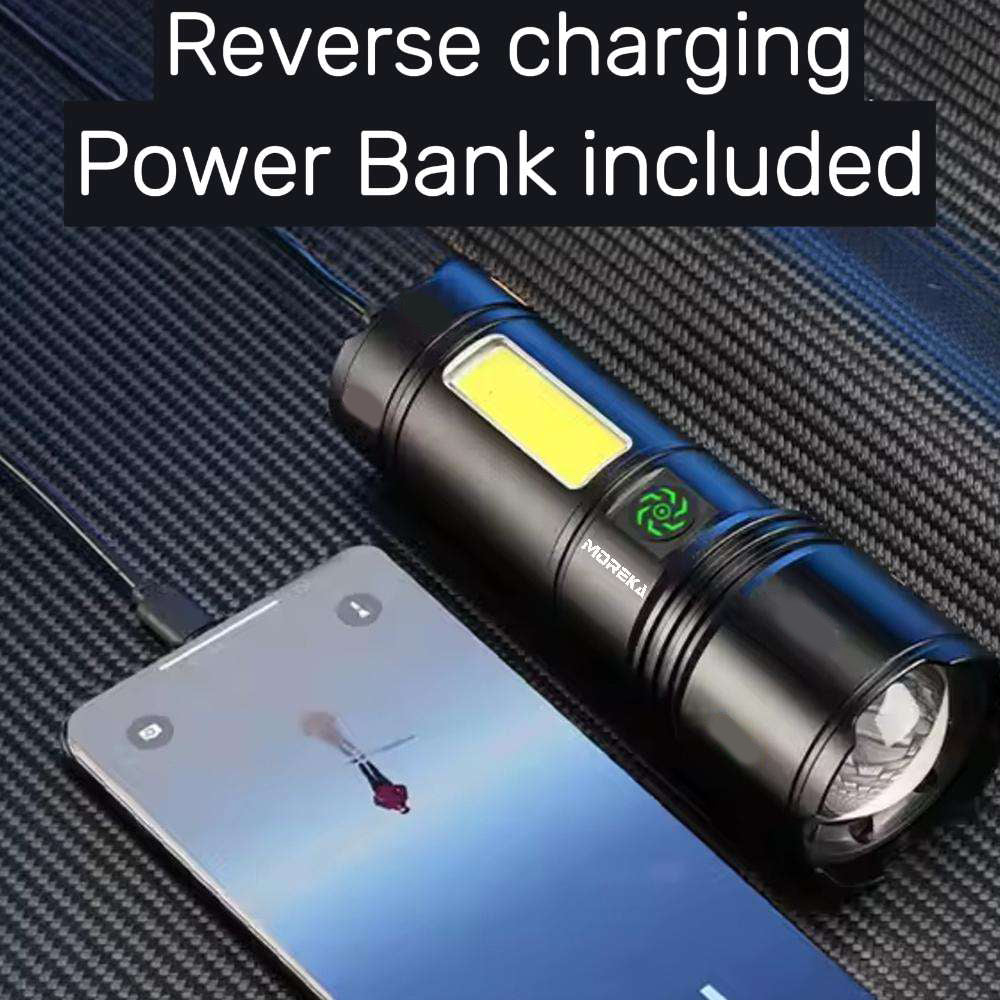 Linterna tactica metalica recargable 2400mAh TG+COB 3000 metros de distancia MT-025 - Imagen 7