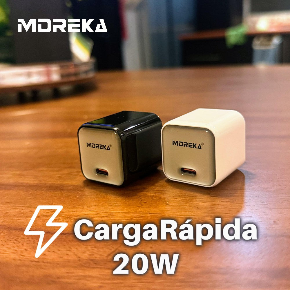 Cubo carga rápida 20W 5V- 3A puerto C Moreka P-214 - Imagen 6
