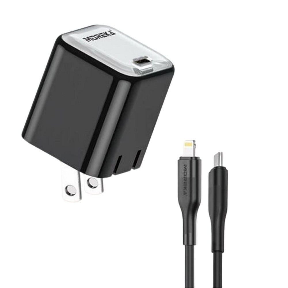 Cargador turbo 20W 5V- 3A puerto C Clavija plegable cable tipo IP - C Moreka P-212 - Imagen 7