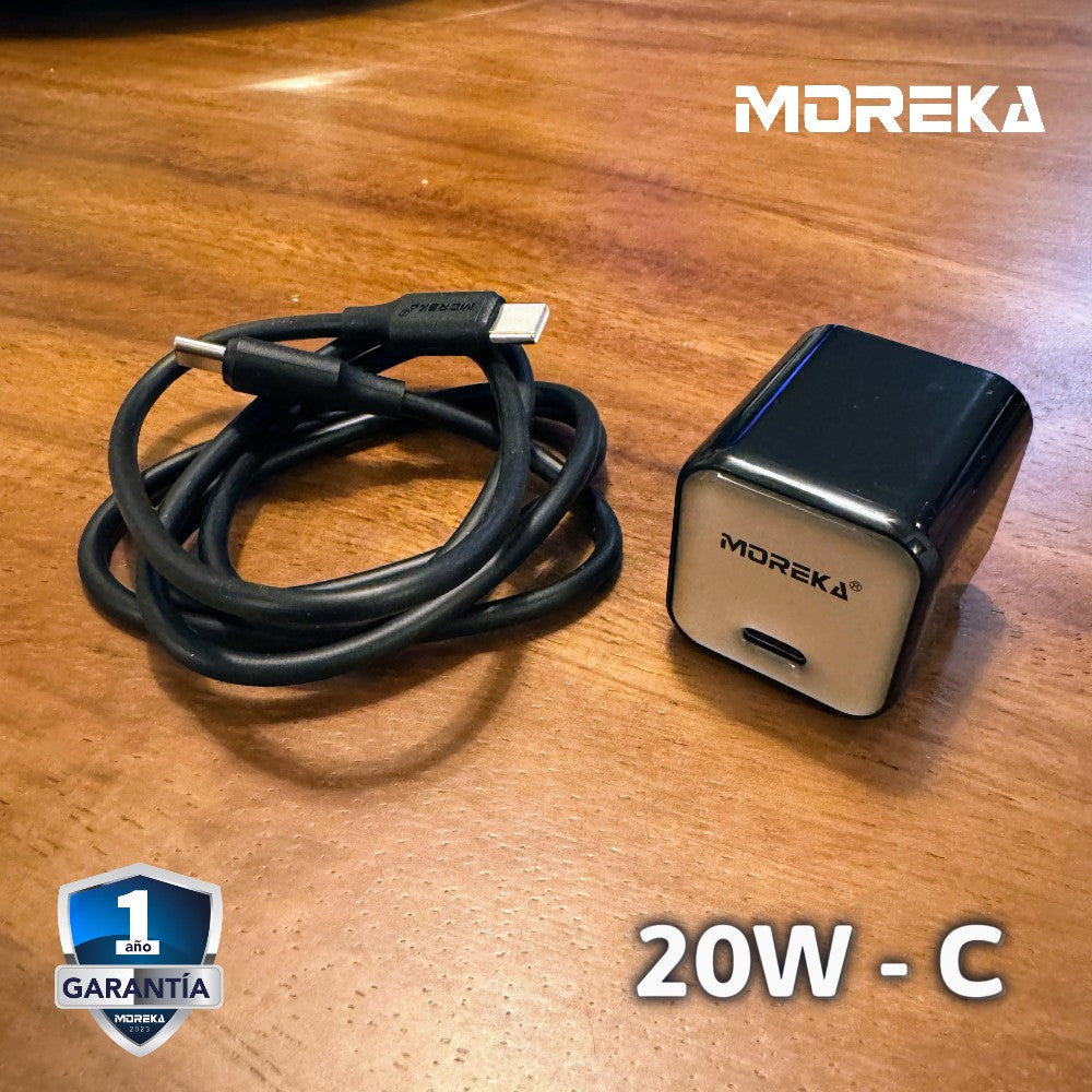 Cargador tipo C 20W 5V- 3A cable tipo C carga rápida Moreka P-216 - Imagen 3